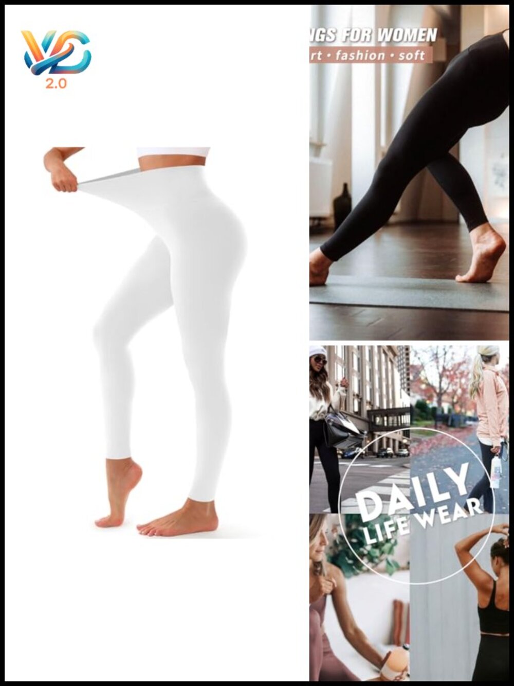 High Waisted Leggings Tummy Control Non See Through Workout Yoga Pants Plus Size